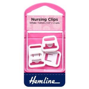 Hemline Nursing Clip 12mm 2 Sets White