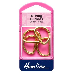 Hemline D Rings Gold - 20mm - 4pcs