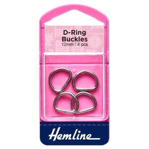 Hemline D Rings Nickel - 12mm - 4pcs