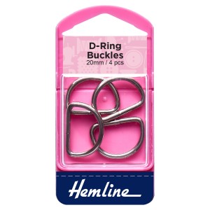 Hemline D Rings Nickel - 20mm - 4pcs