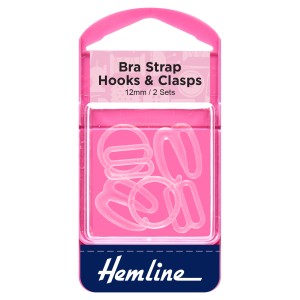 Hemline Bra Hooks & Clasps Clear - 12mm