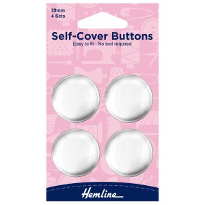 Hemline Self Cover Buttons Metal Top - 29mm