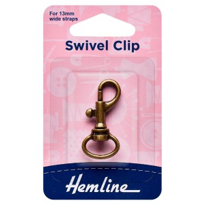 Hemline Swivel Clip Bronze 13mm