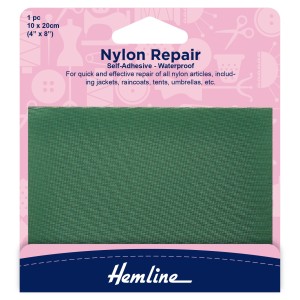 Hemline Self Adhesive Nylon Repair Patch Green - 10 x 20cm