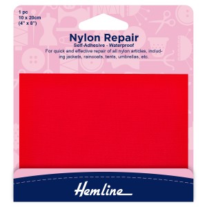 Hemline Self Adhesive Nylon Repair Patch Red - 10 x 20cm