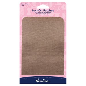 Hemline Cotton Twill Patches Fawn - 10 x 15cm