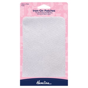 Hemline Cotton Twill Patches White - 10 x 15cm