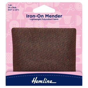 Hemline Polycotton Patch Brown - 24 x 9cm - 1pc