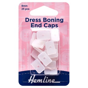 Hemline Dress Boning End Caps  8mm