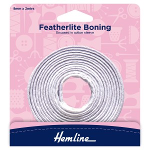Hemline Featherlite Boning White - 2m x 8mm