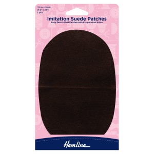 Hemline Sew-in Imitation Suede Patches Brown - 10 x 15cm