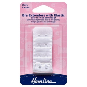 Hemline Bra Back Extender 28mm White