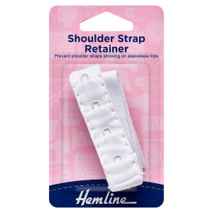 Hemline Shoulder Strap Retainer White - 19mm