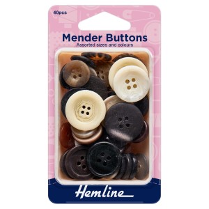 Hemline Mender Buttons Assorted Colours - 40pcs