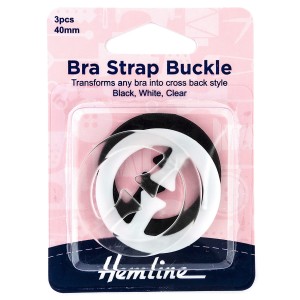 Hemline Bra Strap Buckle 40mm Pack of 3