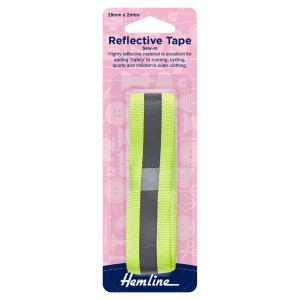 Hemline Reflective Sew-In Tape Yellow - 2m x 25mm