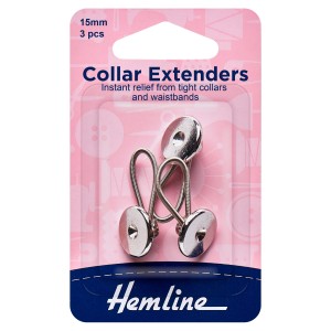 Hemline Collar Expanders Metal - 15mm - 3pcs