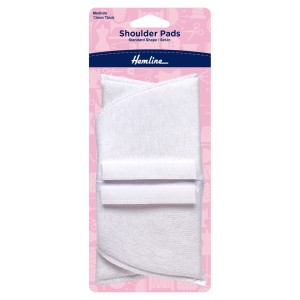 Hemline Shoulder Pads Standard Set-In Medium White