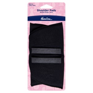 Hemline Shoulder Pads Standard Set-In Medium Black