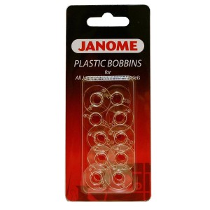 Janome Plastic Bobbins Pack of 10 - Genuine Part 200122005