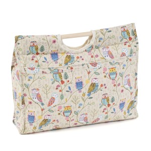 Craft Bag with Wooden Handles - Twit Twoo