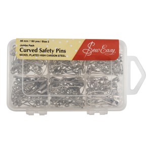 Sew Easy Curved Safety Pins - 38mm (150 Pieces)