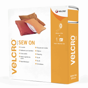 Velcro Sew-On Tape 10m x 20mm Black (Full Box - 602719)