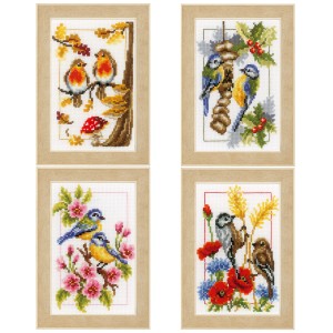 Vervaco Counted Cross Stitch Kit - Four Seasons - Set of 4