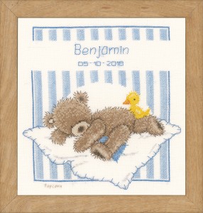 Counted Cross Stitch Kit: Birth Record: Popcorn Bear & Souffl��?