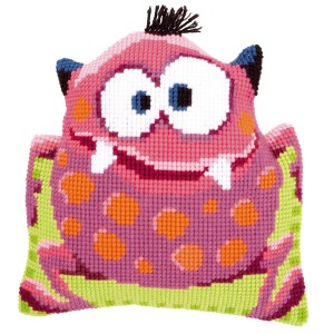 Vervaco Cross Stitch Cushion Kit - Pink Monster I