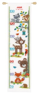 Vervaco Counted Cross Stitch  Height Chart - Forest Animals II