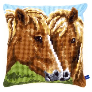 Vervaco Cross Stitch Cushion Kit - Horses