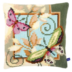 Vervaco Cross Stitch Cushion Kit - Deco Butterflies