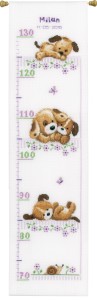 Vervaco Counted Cross Stitch  Height Chart - Playing Dogs
