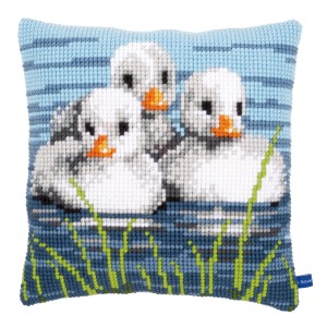 Vervaco Cross Stitch Cushion Kit - Ducklings in the Water