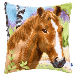 Vervaco Cross Stitch  Cushion Kit - Brown Mare