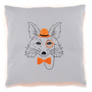 Embroidery - Cushion - Fox with Orange Glasses