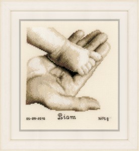 Vervaco Counted Cross Stitch Kit - Baby Foot on Hand