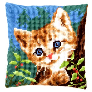 Vervaco Cross Stitch Cushion Kit - Cat on a Tree