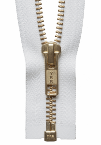 YKK Brass Metal Open Ended Zip in 36cm - Multiple Colours