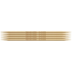 Knitting Pins: Double-Ended: Set of Five: Takumi Bamboo: 12.5cm x 3.75mm