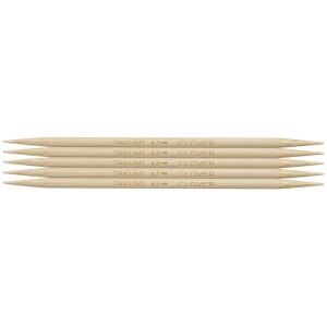 Knitting Pins: Double-Ended: Set of Five: Takumi Bamboo: 12.5cm x 4.50mm