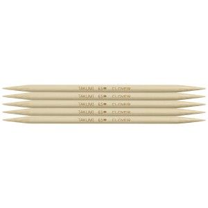 Knitting Pins: Double-Ended: Set of Five: Takumi Bamboo: 16cm x 6.50mm
