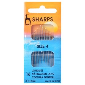 Pony Hand Needles Sharps Gold Eye Size 4