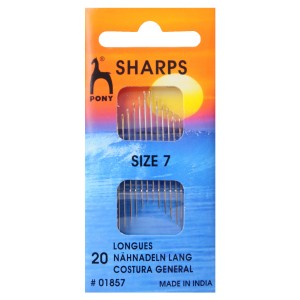 Pony Hand Needles Sharps Gold Eye Size 7