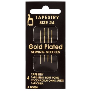 Pony Hand Needles Tapestry Gold Plated Size 24