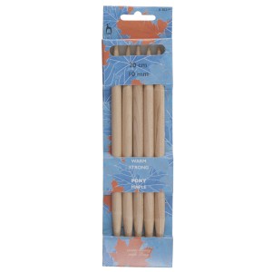 Pony Double Ended Knitting Pins Set of Five Maple 20cm x 10mm