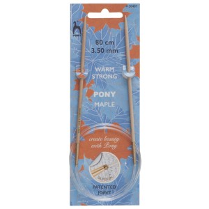 Pony Interchangeable Circular Knitting Pins Maple 80cm x 3.5mm