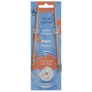 Pony Interchangeable Circular Knitting Pins Maple 80cm x 5.5mm