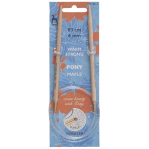 Pony Interchangeable Circular Knitting Pins Maple 80cm x 6mm